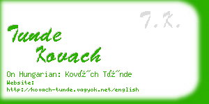 tunde kovach business card